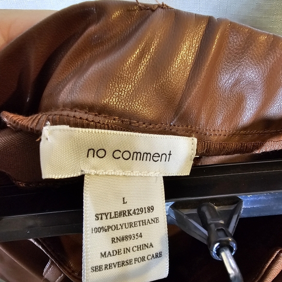 2/$20 No Comment L Faux Leather Cargo Pants - Picture 4 of 7